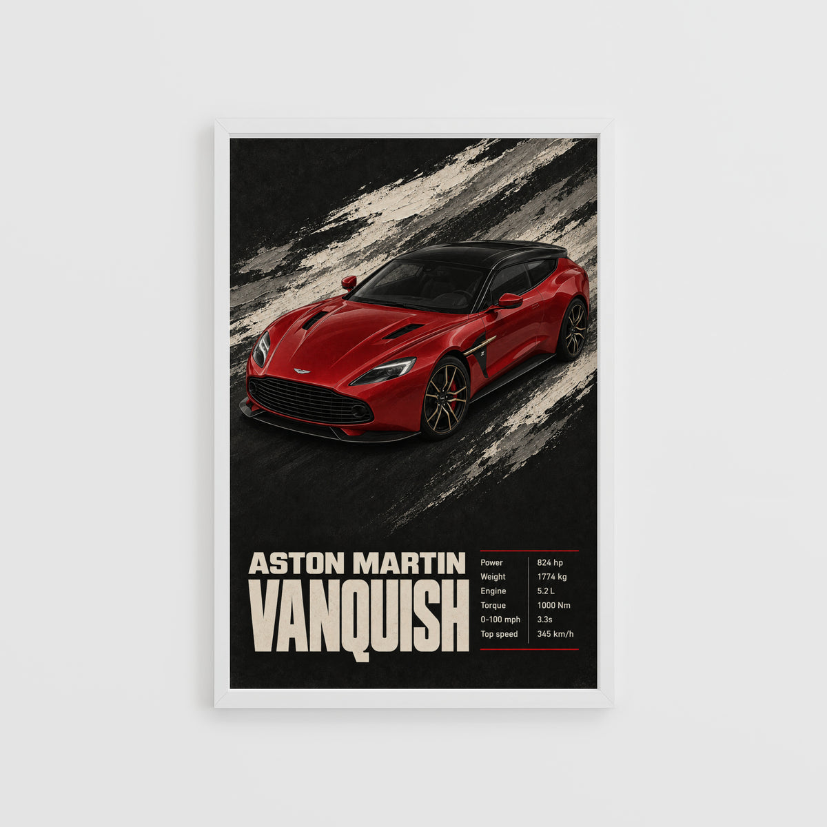 Vintage Aston Martin Vanquish Print, Car Wall Art