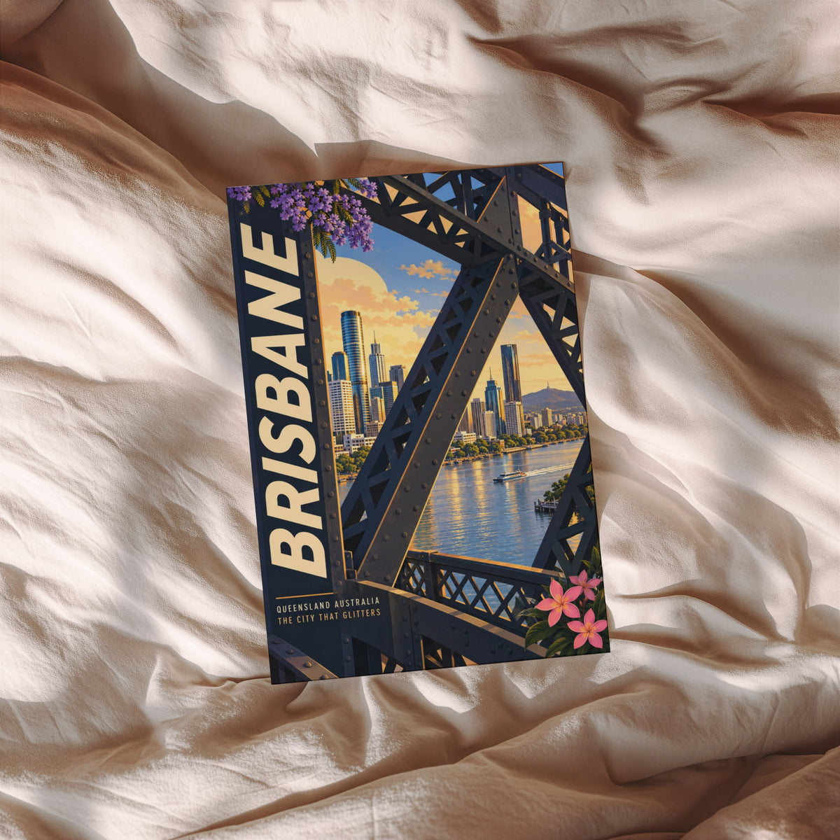 Vintage Brisbane Poster, Story Bridge Wall Art