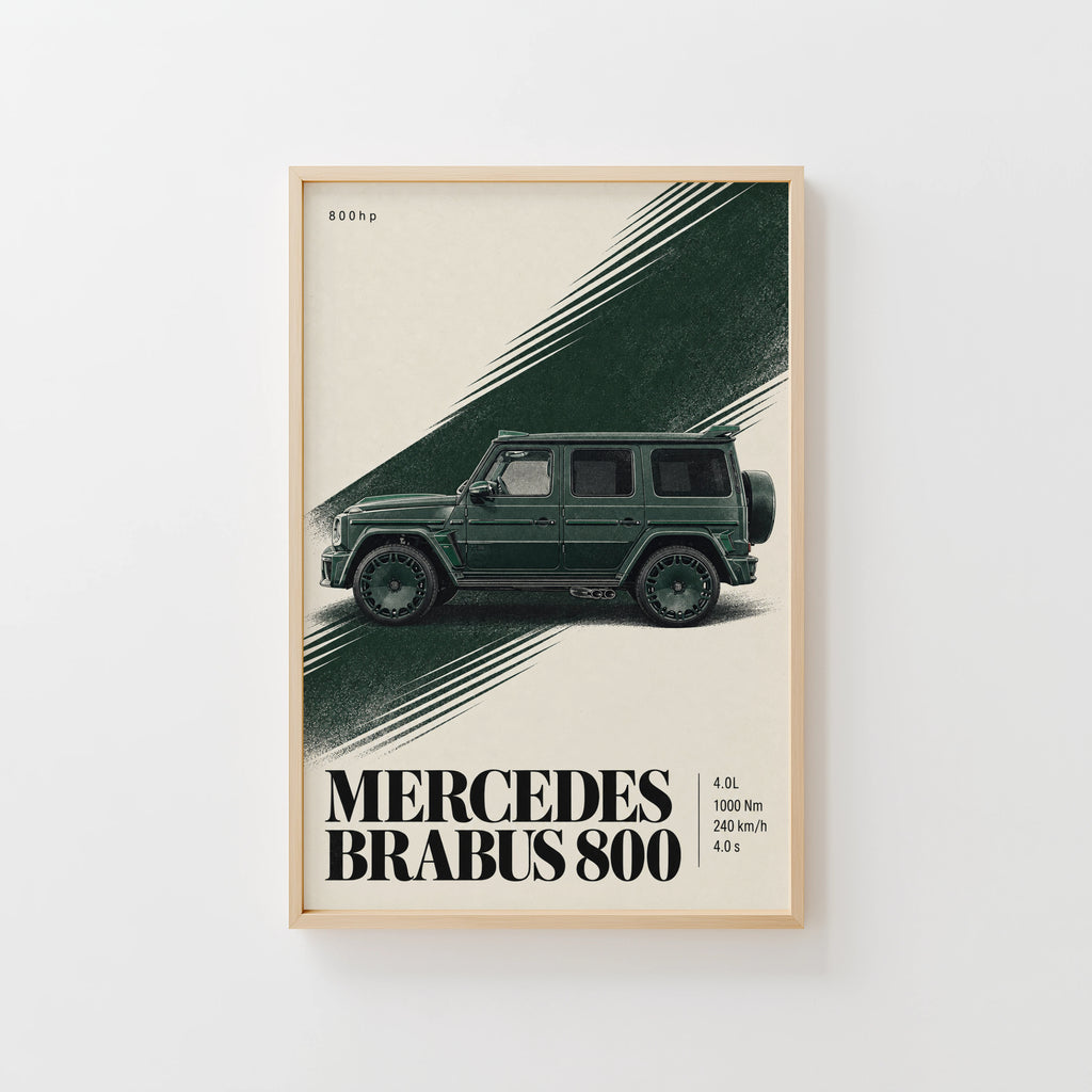 Vintage Mercedes Brabus 800 Print, G-Class Art