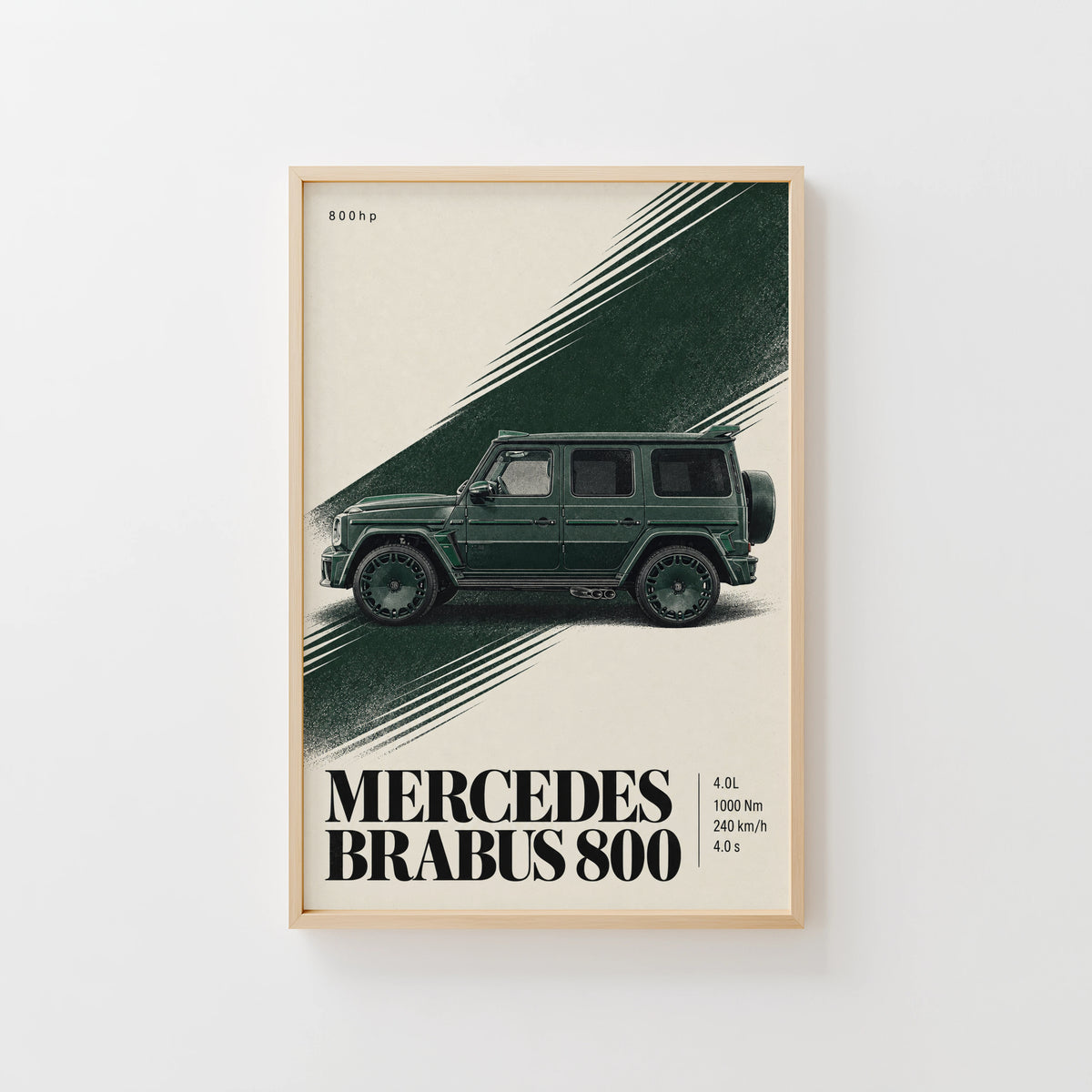 Vintage Mercedes Brabus 800 Print, G-Class Art