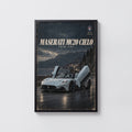 Vintage Maserati MC20 Cielo Print, Supercar Wall Art