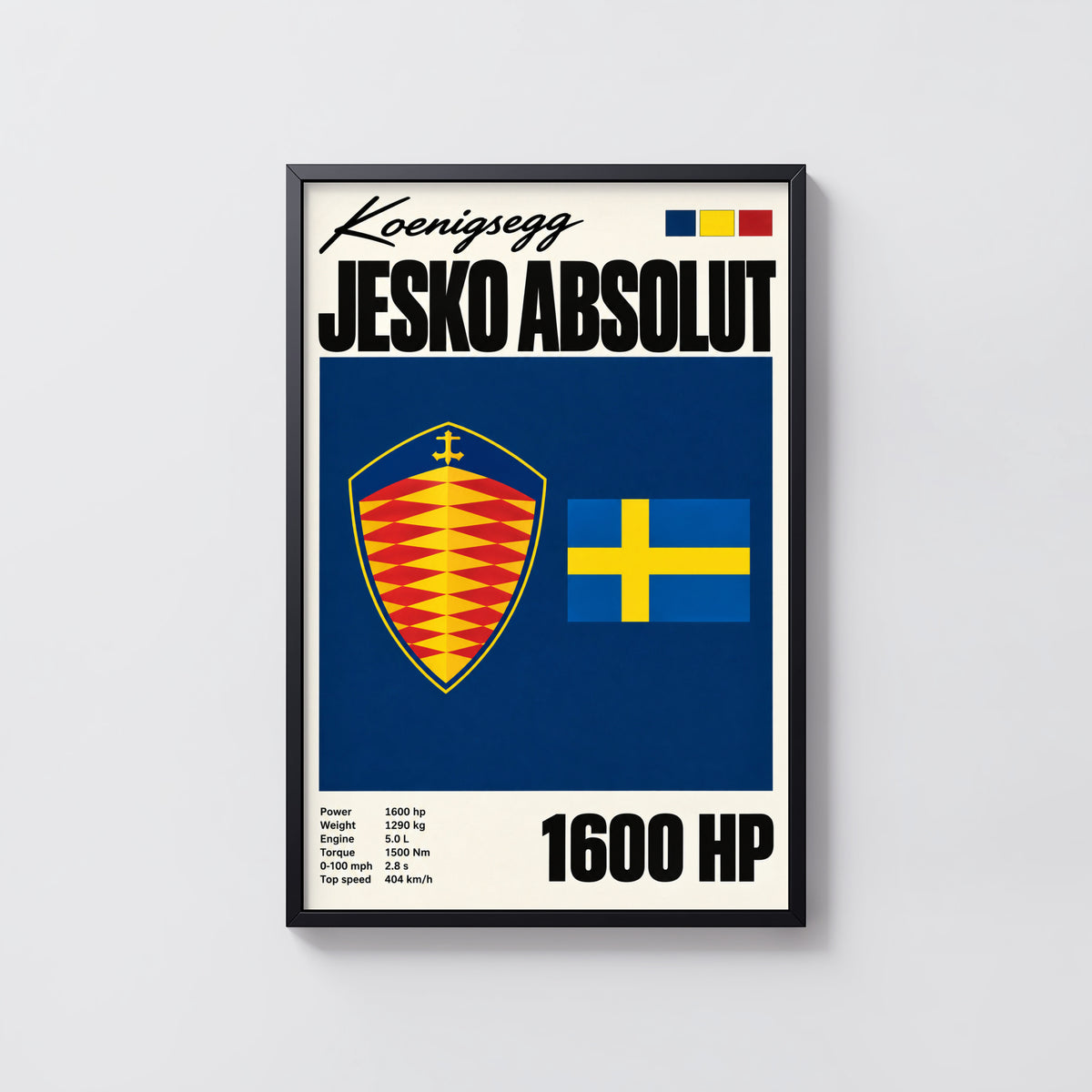 Vintage Koenigsegg Jesko Absolut Print, Car Wall Art