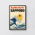 Vintage Sapporo Beer Print, Japanese Wave Poster