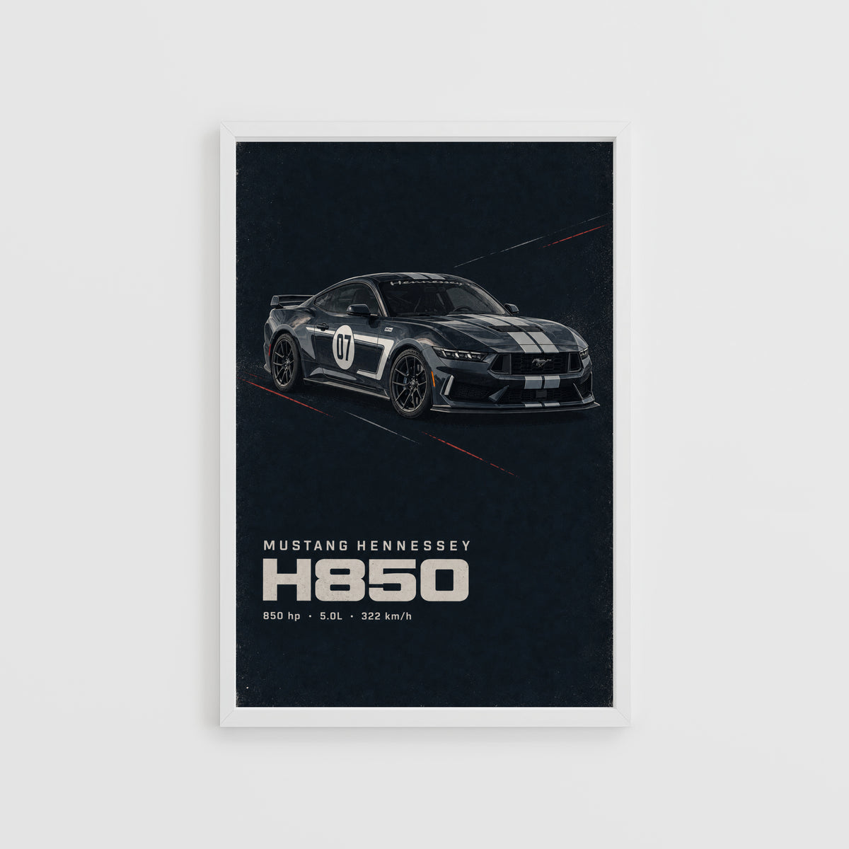 Vintage Mustang Hennessey H850 Car Print