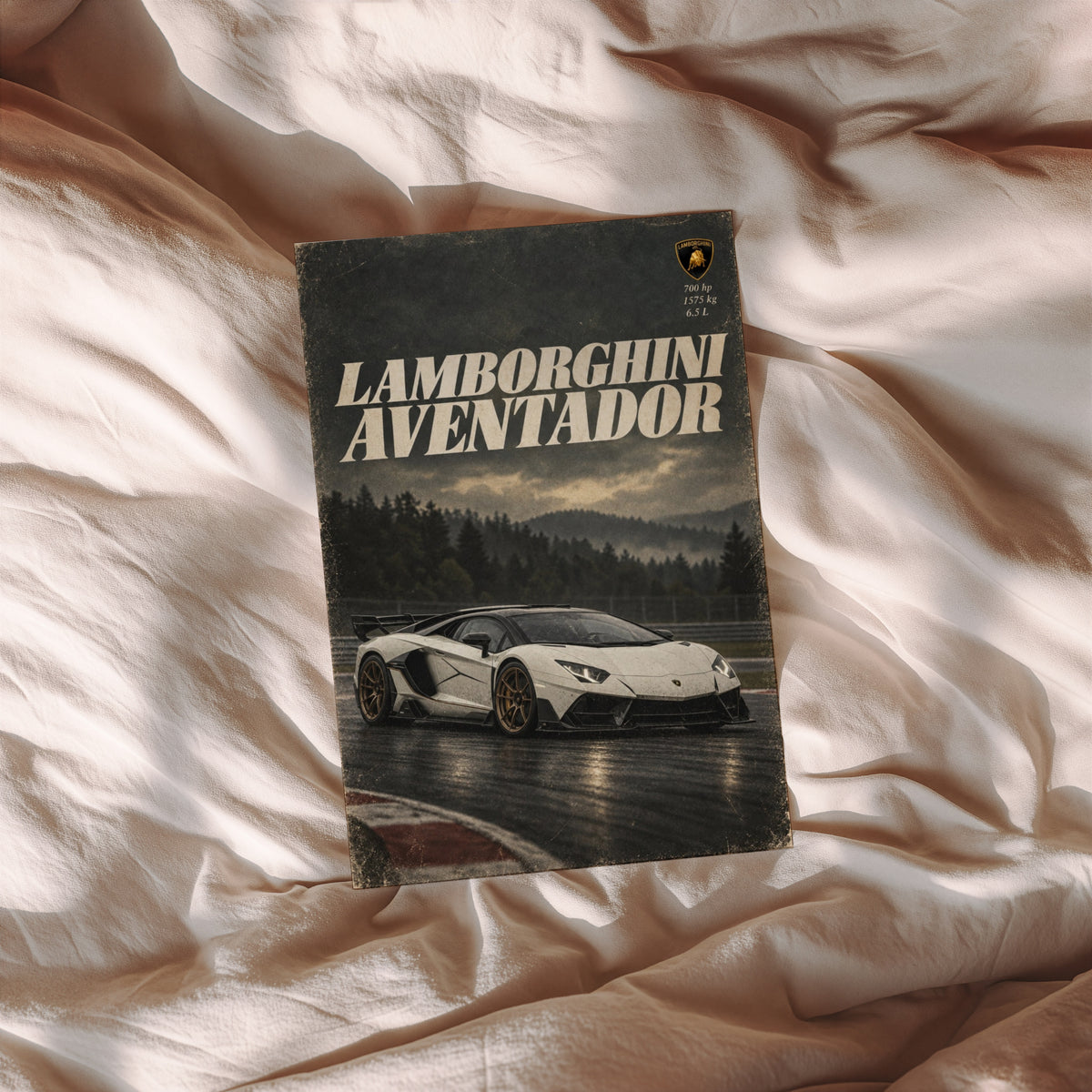 Vintage Lamborghini Aventador Print, Supercar Poster