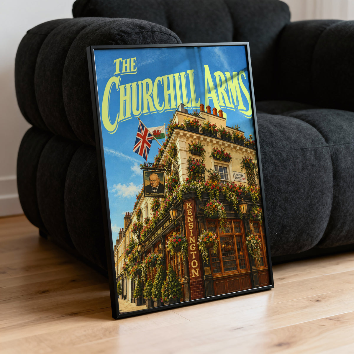 Vintage Churchill Arms Kensington London Poster, Pub Print