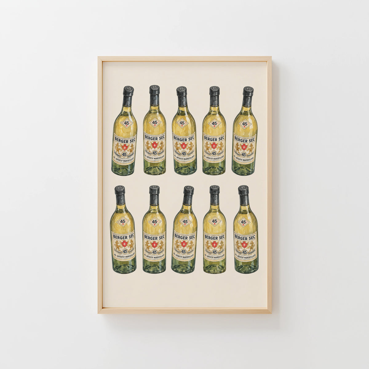 Vintage Berger Sec Print Poster, Aperitif Bottles
