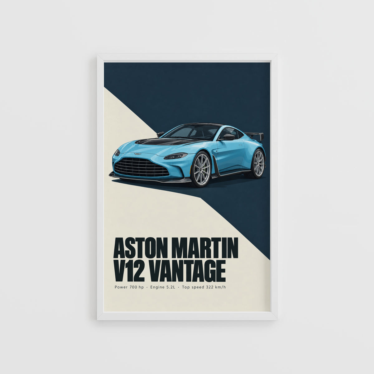 Vintage Aston Martin V12 Vantage Print, Car Art