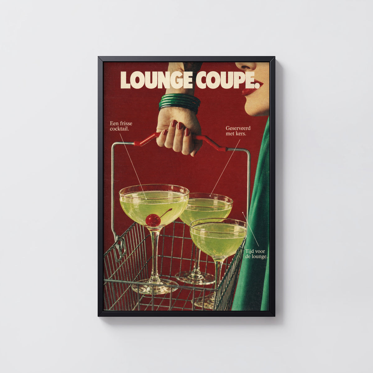 Vintage Cocktail Poster, Retro Bar Wall Art, Print