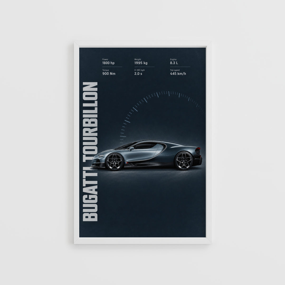 Vintage Bugatti Tourbillon Print, Supercar Wall Art