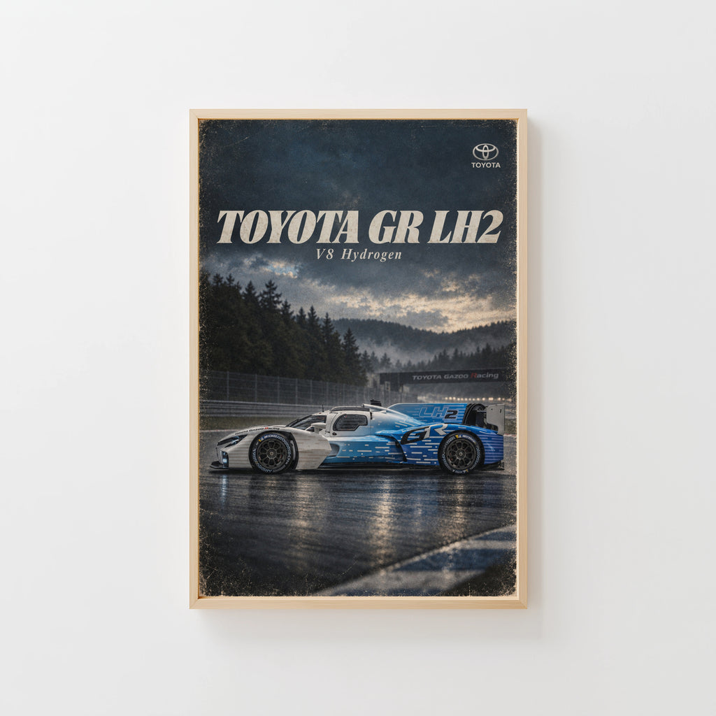 Vintage Toyota GR LH2 Print, Racing Car Wall Art