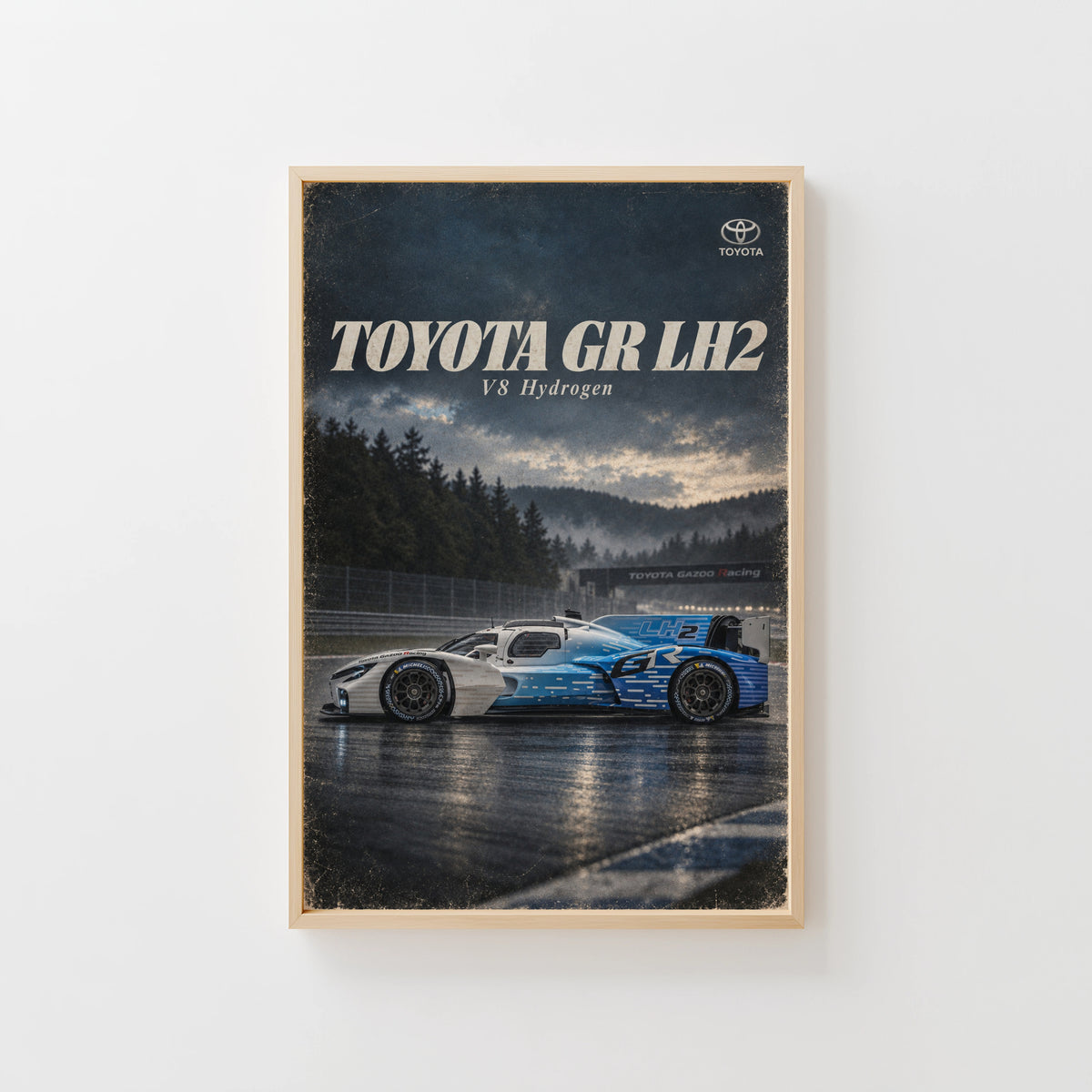 Vintage Toyota GR LH2 Print, Racing Car Wall Art