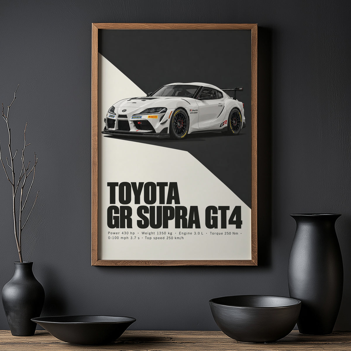 Vintage Toyota Supra GT4 Print, Car Wall Art