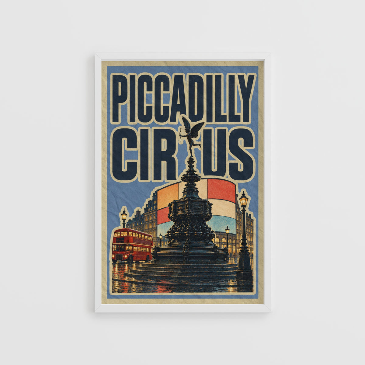 Vintage Piccadilly Circus Poster, London Wall Art, Print
