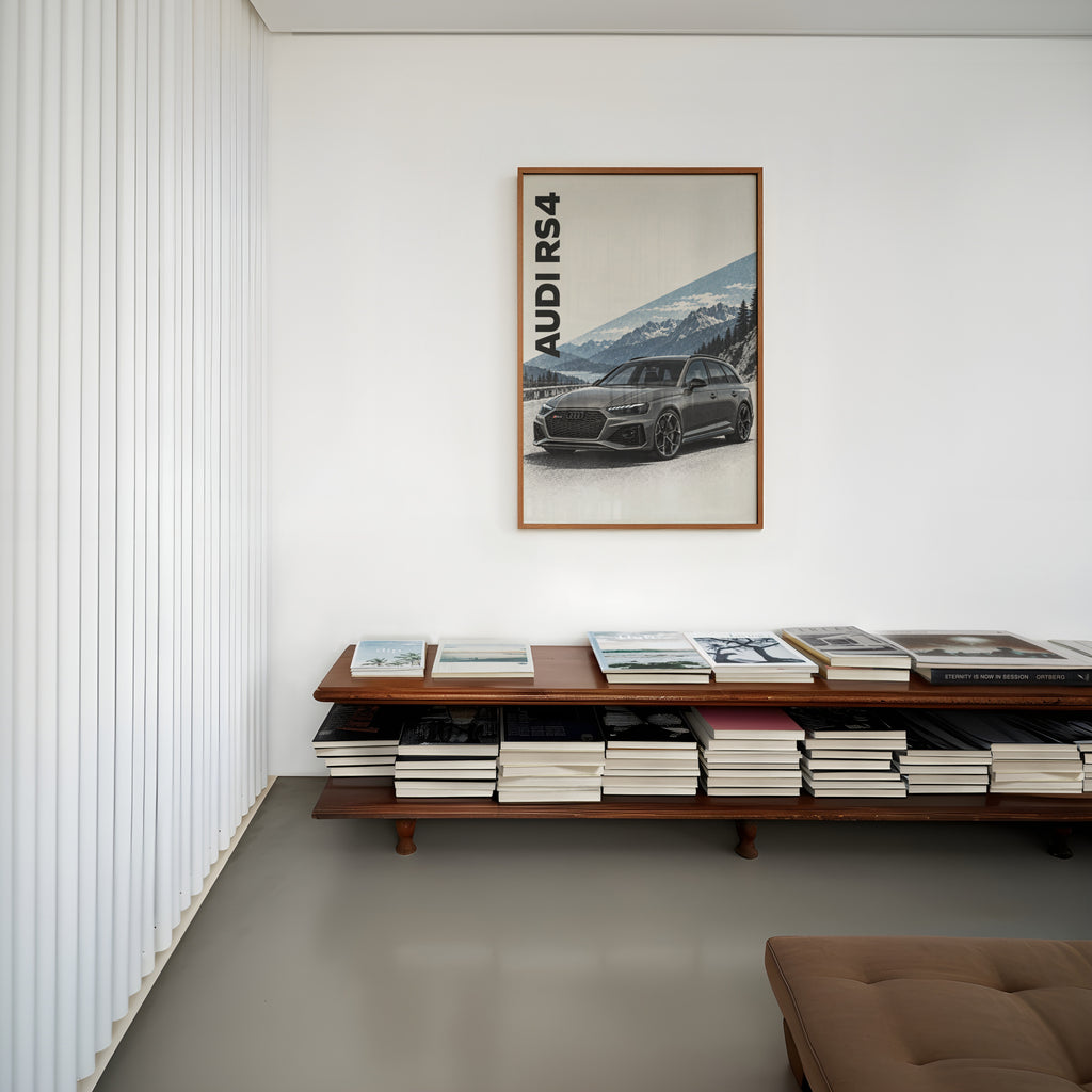 Vintage Audi RS4 Avant Print, Car Wall Art