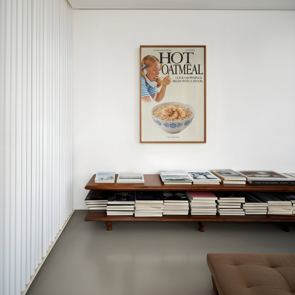 Vintage Hot Oatmeal Poster, Retro Kitchen Wall Art, Print