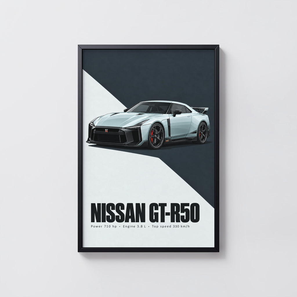 Vintage Nissan GT-R50 Print, Car Wall Art, Garage