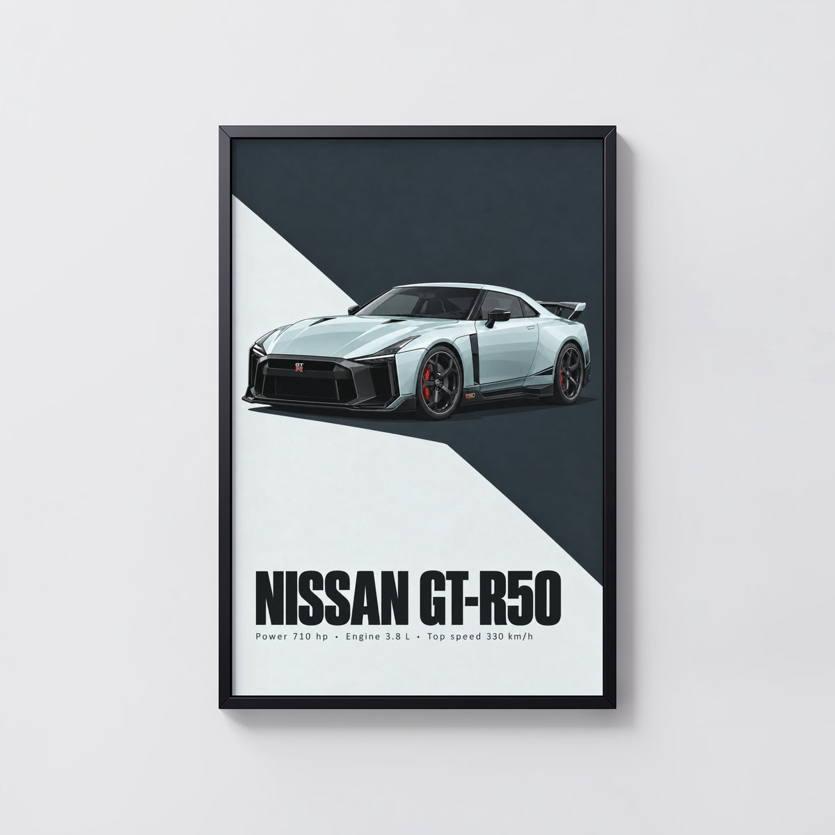 Vintage Nissan GT-R50 Print, Car Wall Art, Garage