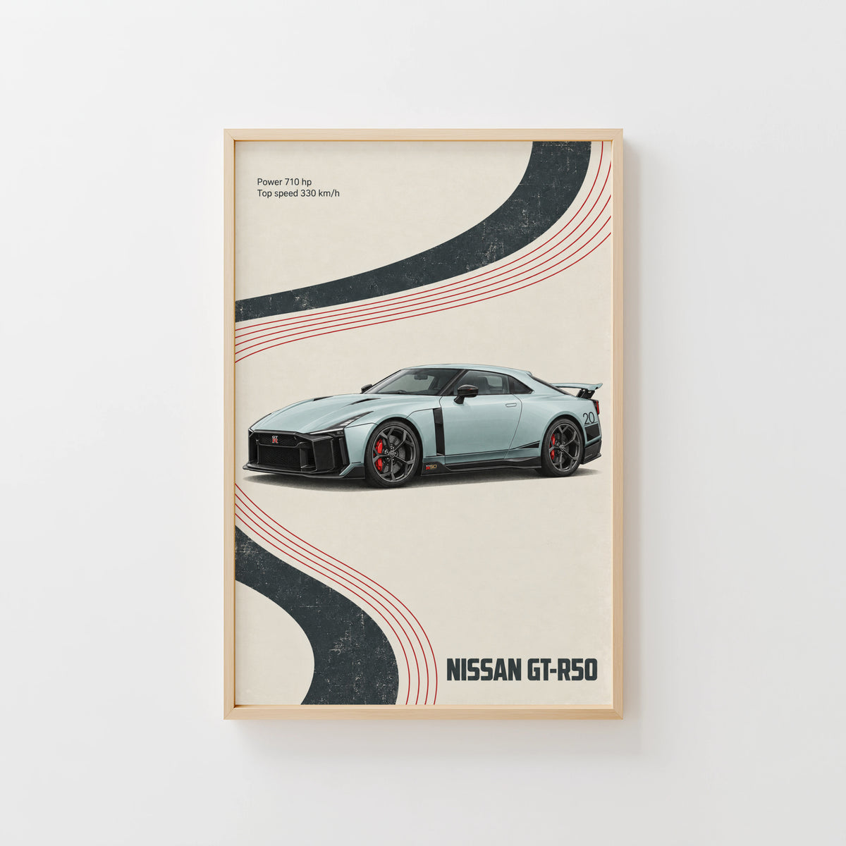 Vintage Nissan GT-R50 Print, Retro Car Wall Art