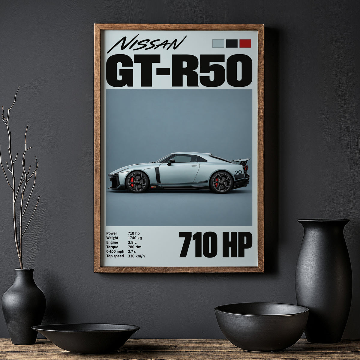 Vintage Nissan GT-R50 Print, Car Wall Art