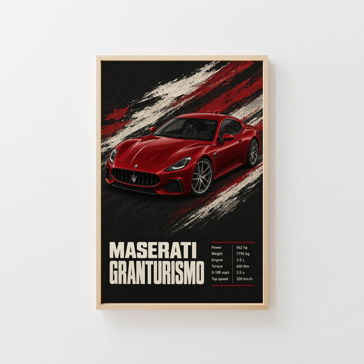 Vintage Maserati GranTurismo Print, Car Wall Art