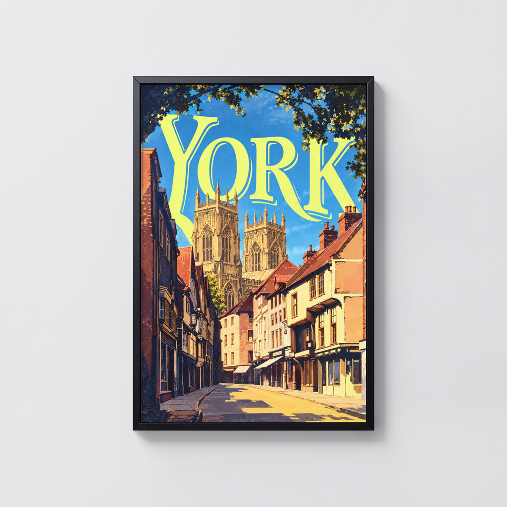 Vintage York Poster, York Minster Wall Art, England Print