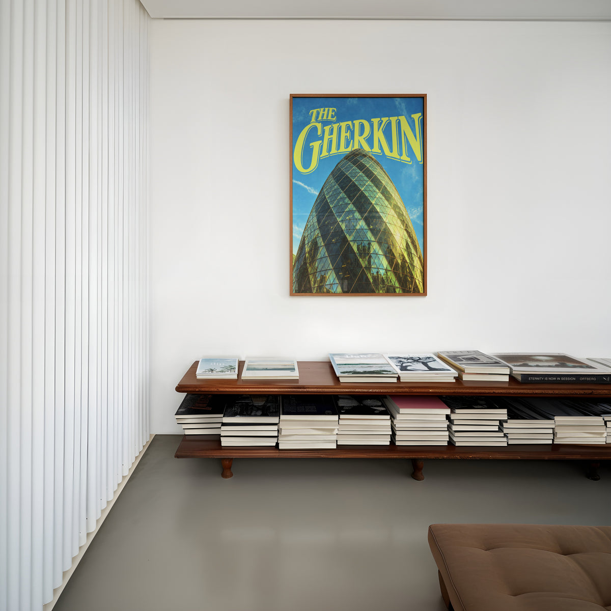 Vintage Gherkin London Poster, Skyscraper Wall Art, Print