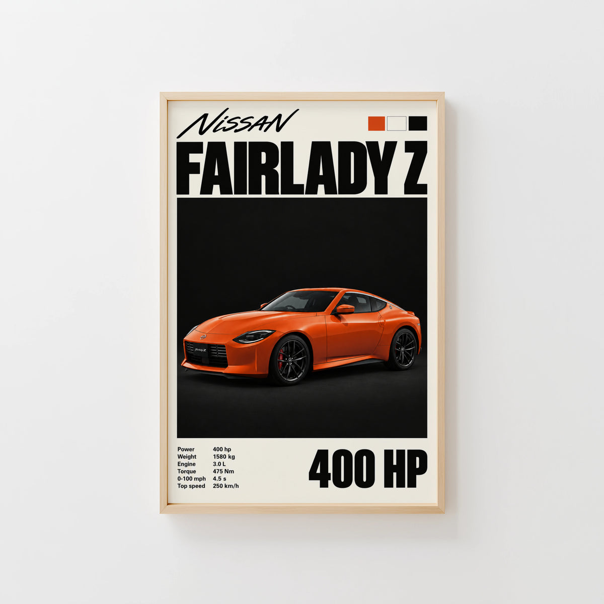 Vintage Nissan Fairlady Z Print, Orange Car Art