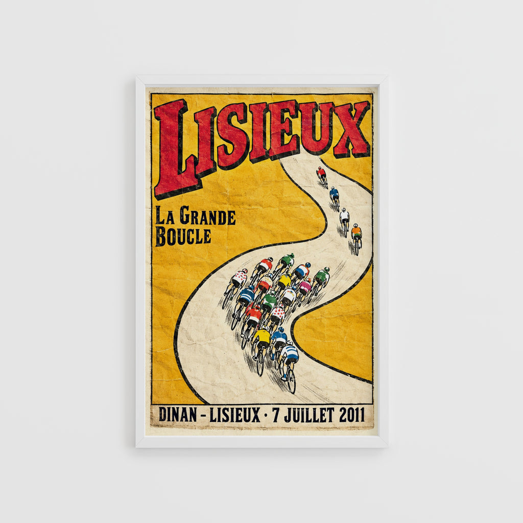 Vintage Lisieux Cycling Poster, Tour de France Wall Art
