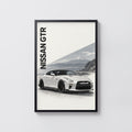 Vintage Nissan GTR Print, Mount Fuji Car Wall Art