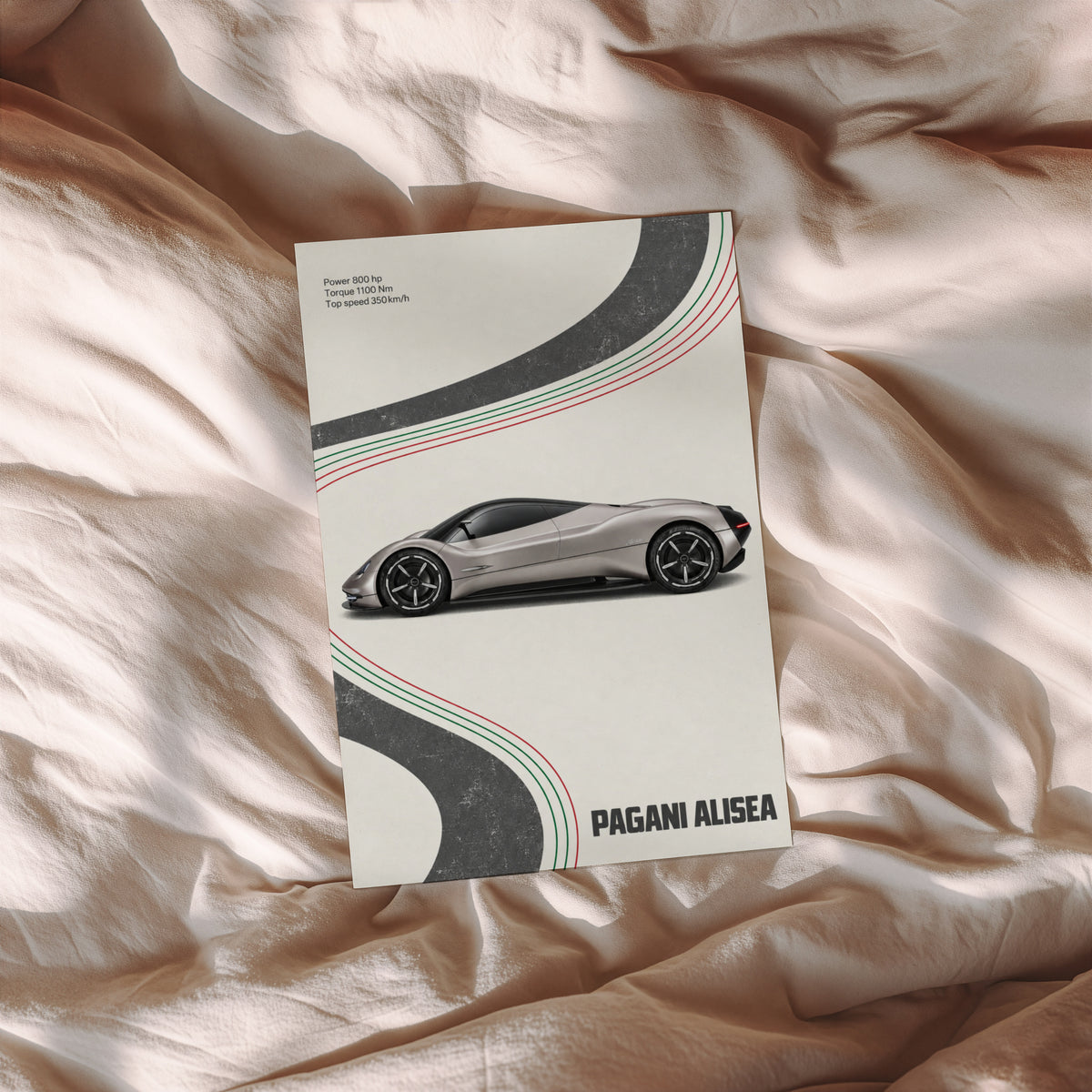 Vintage Pagani Alisea Print, Supercar Poster, Car Wall Art