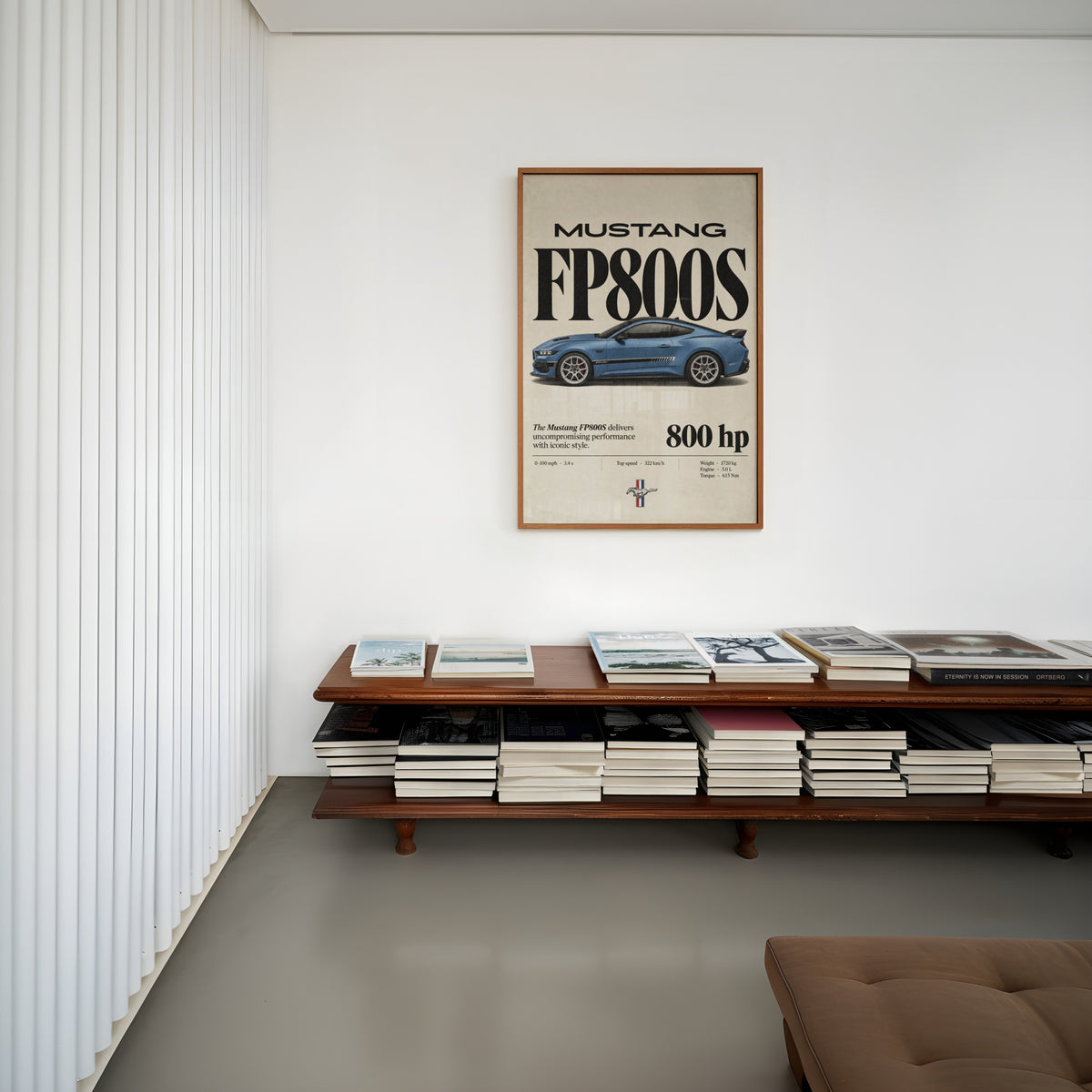 Vintage Mustang FP800S Print, Car Wall Art