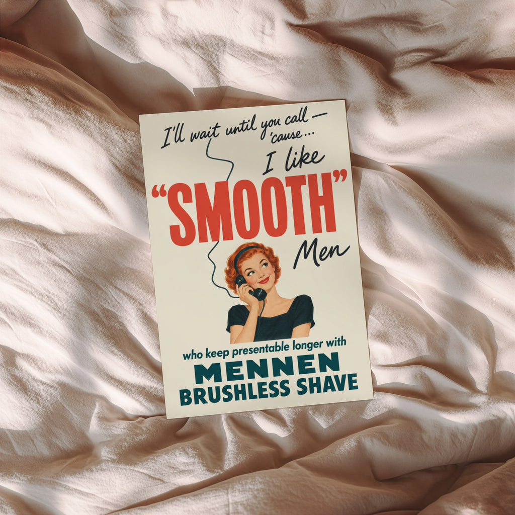 Vintage Shaving Advert Poster, Retro Wall Art, Print