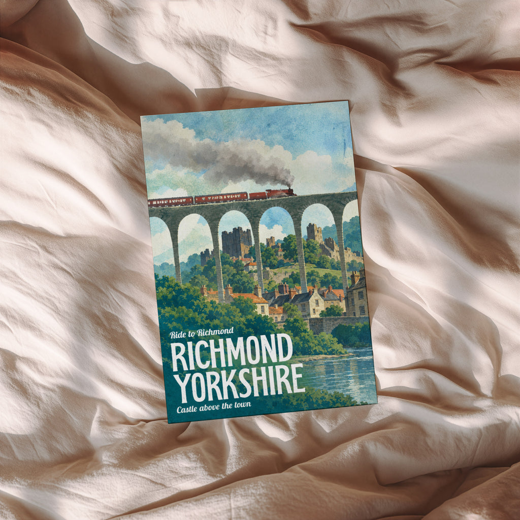 Vintage Richmond Yorkshire Train Print Poster, Wall Art