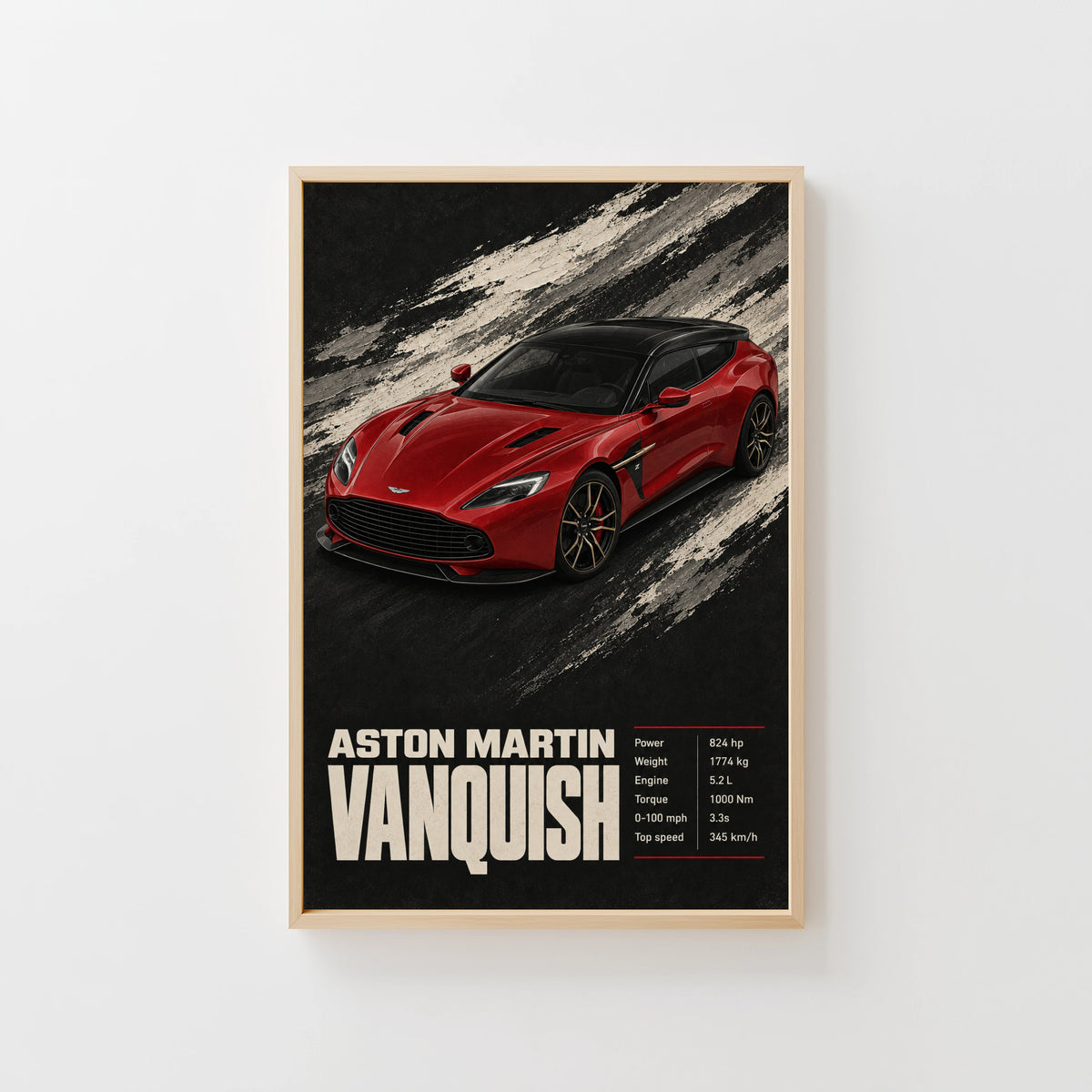 Vintage Aston Martin Vanquish Print, Car Wall Art