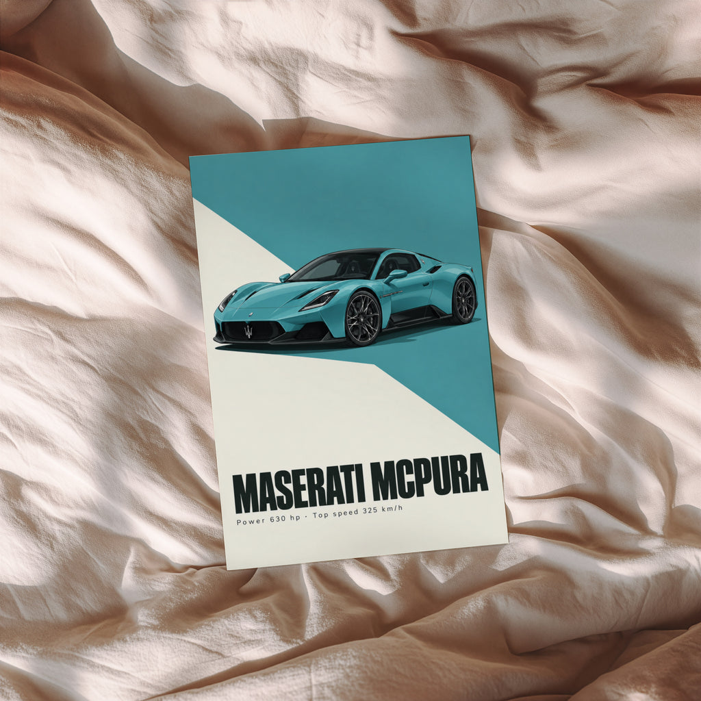 Vintage Maserati MCPura Print, Car Wall Art