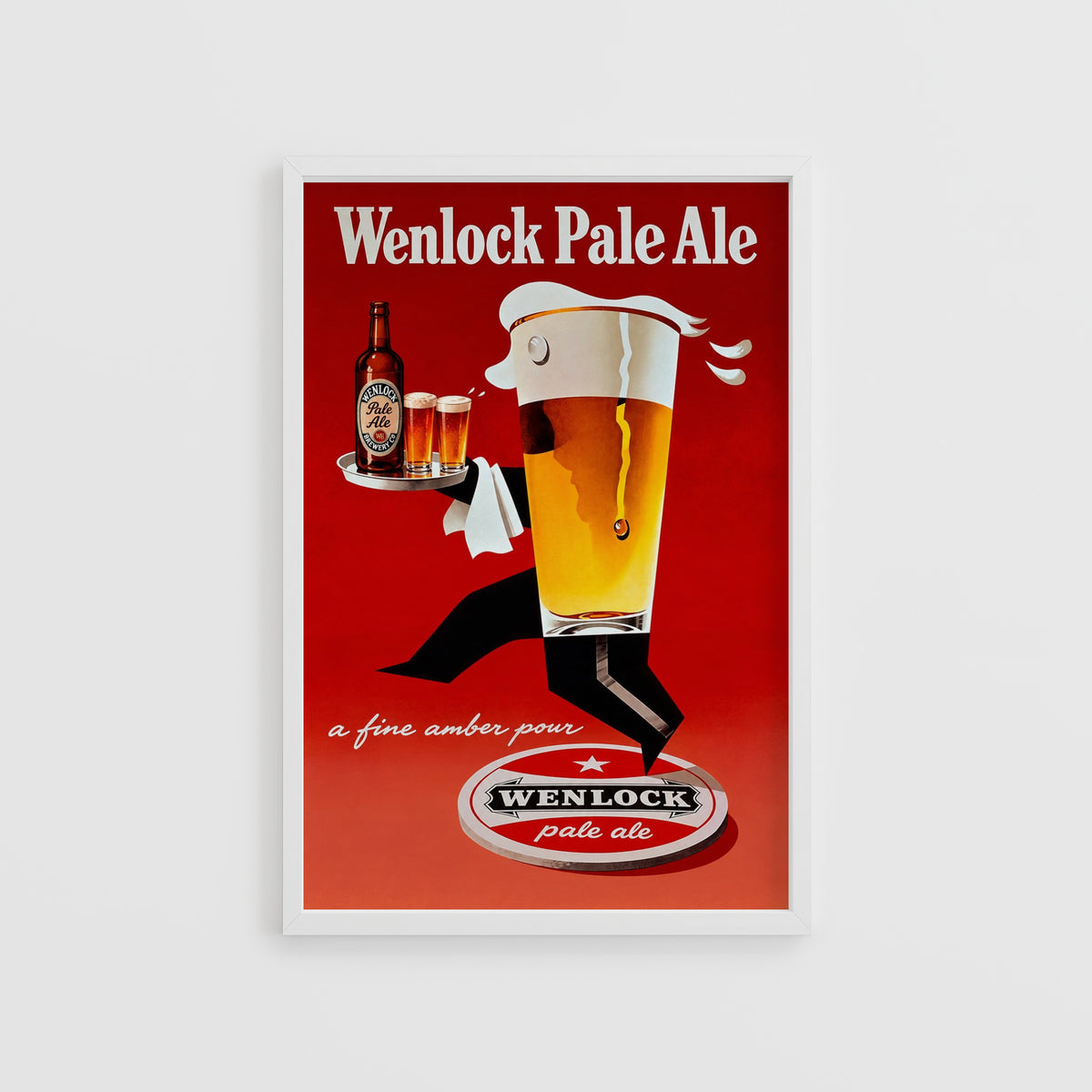 Vintage Wenlock Pale Ale Beer Print and Poster, Pub Art