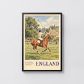 Vintage Cotswolds England Polo Poster, Horse Wall Art, Print