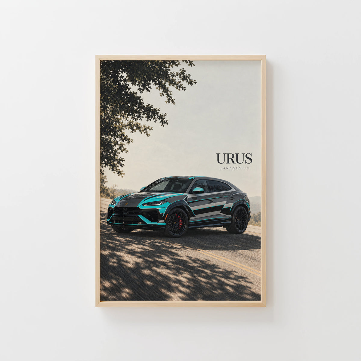 Vintage Lamborghini Urus Print, Supercar Wall Art