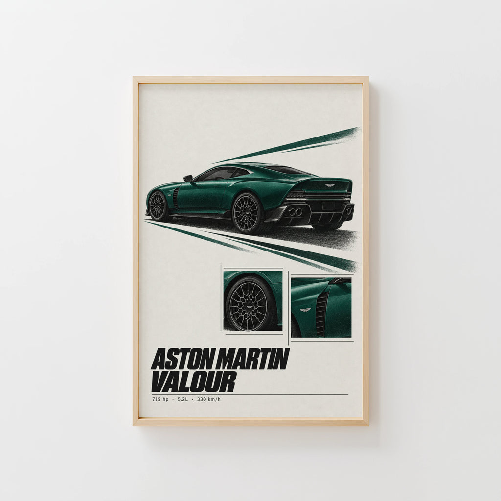 Vintage Aston Martin Valour Print, Car Wall Art