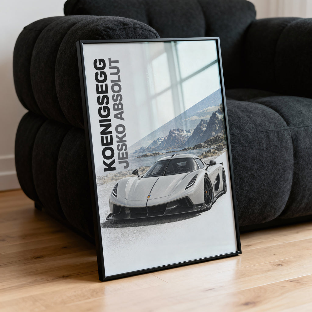 Vintage Koenigsegg Jesko Absolut Print, Car Art