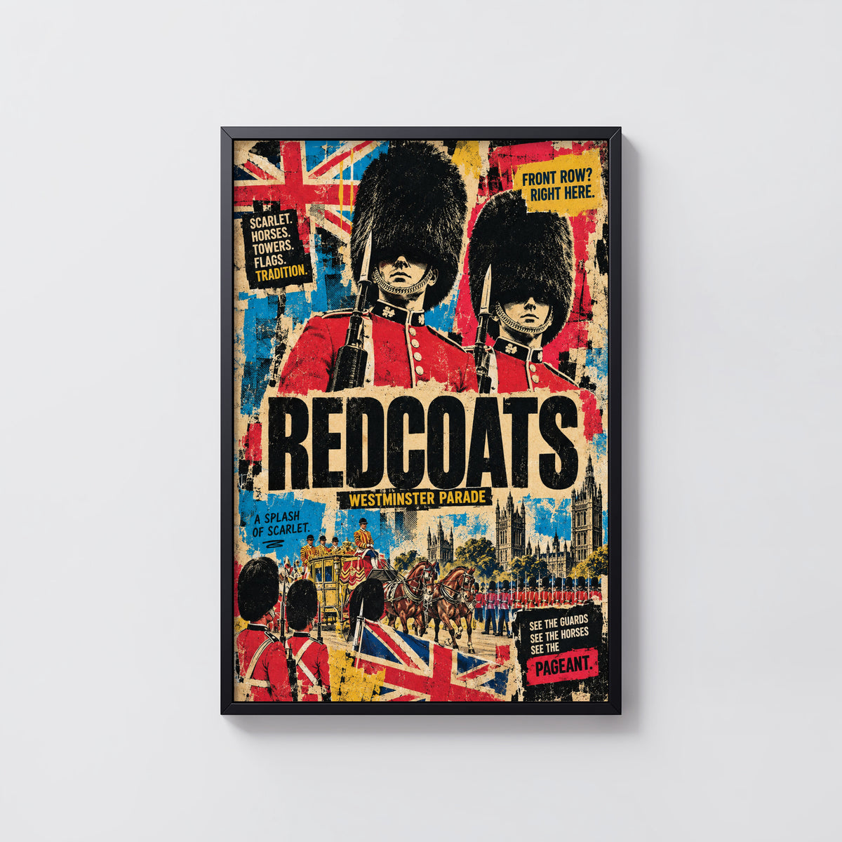 Vintage Redcoats Westminster Poster, London Wall Art Print