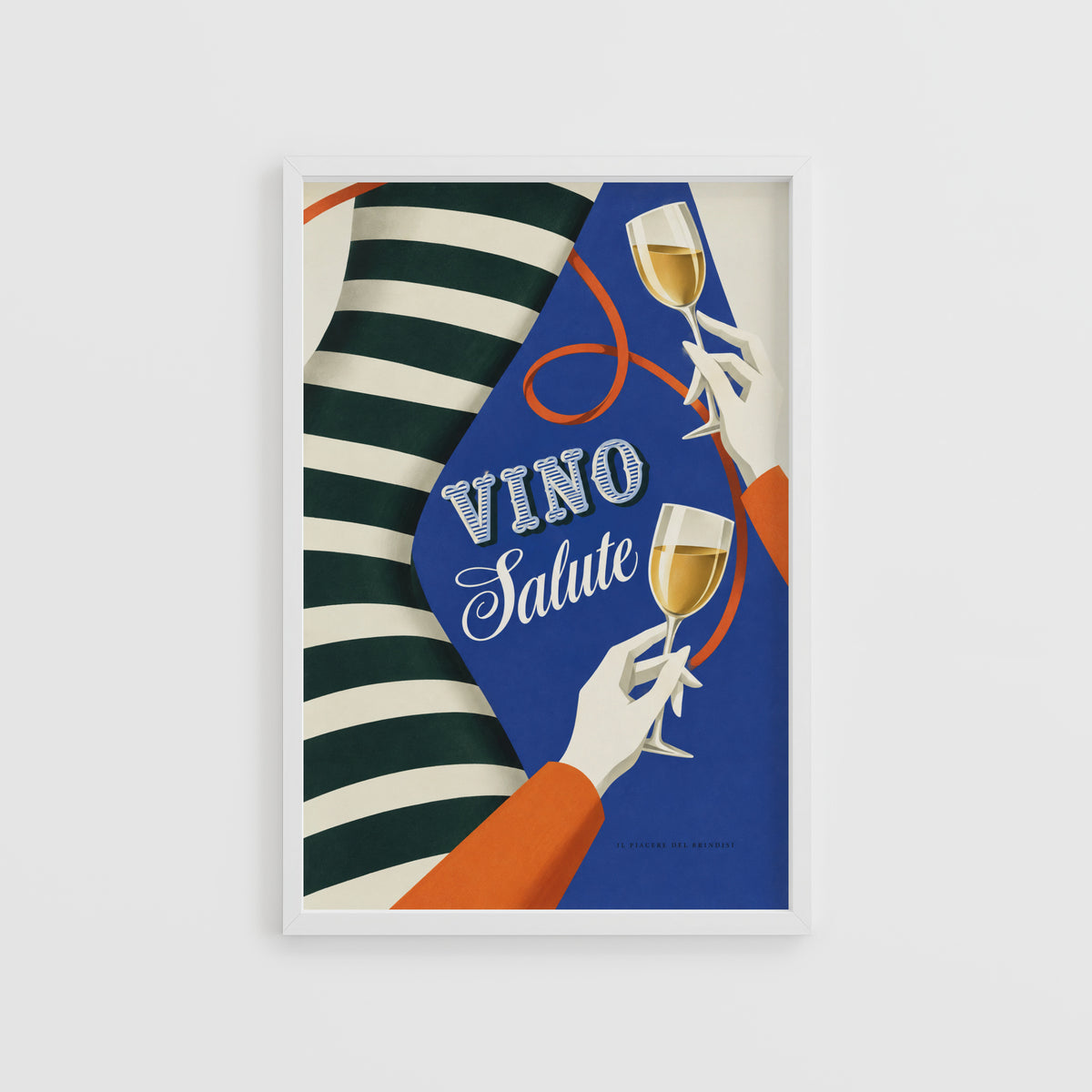 Vintage Wine Print Poster, Italian Toast Wall Art
