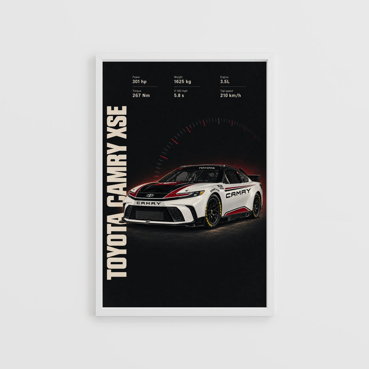 Vintage Toyota Camry Print, Racing Car Wall Art