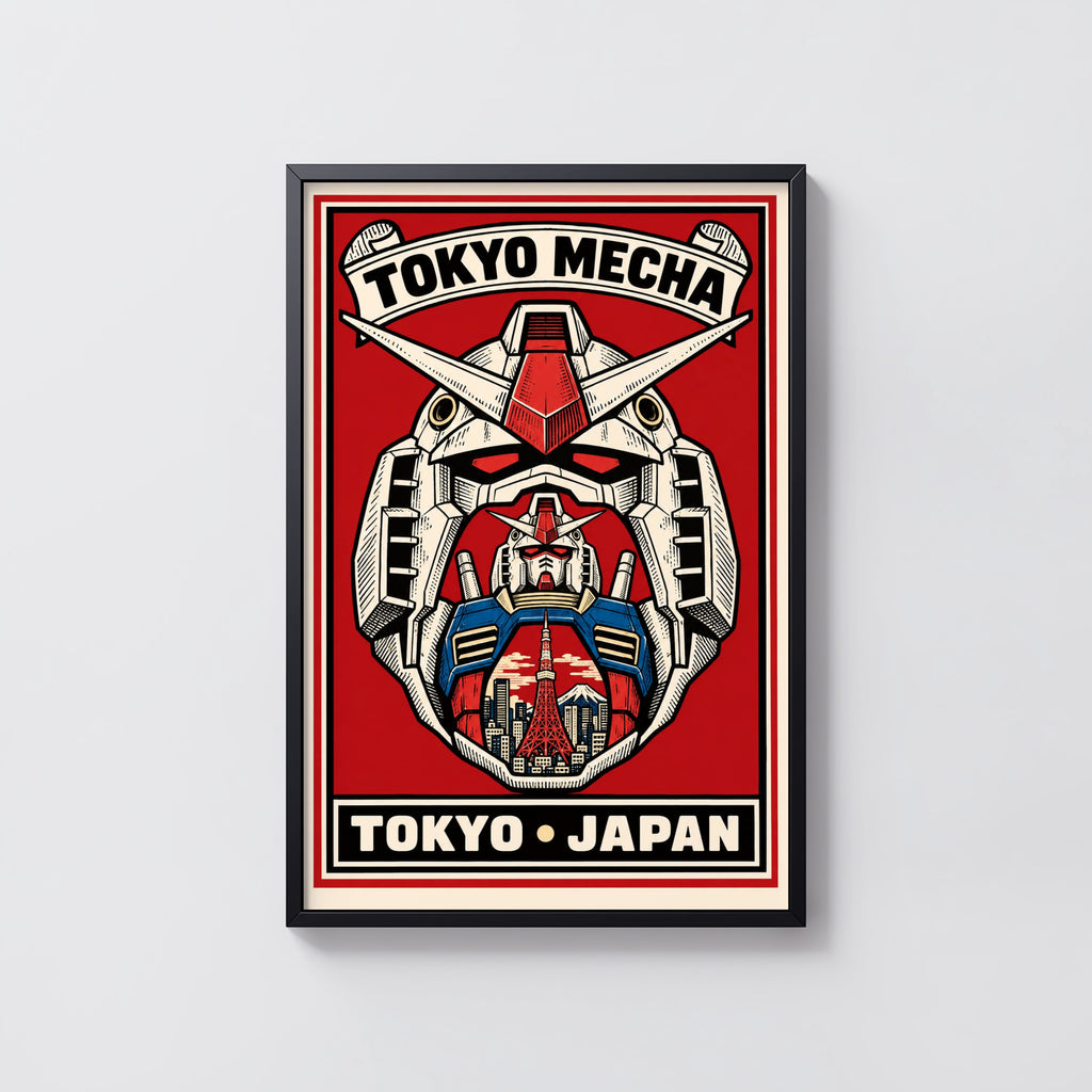 Vintage Tokyo Mecha Print, Japanese Robot Poster
