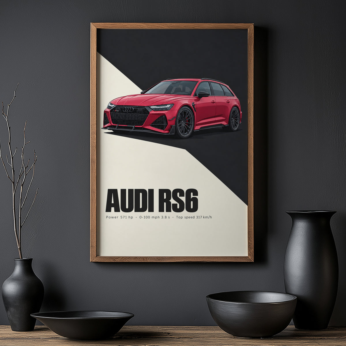 Vintage Audi RS6 Avant Print, Car Wall Art