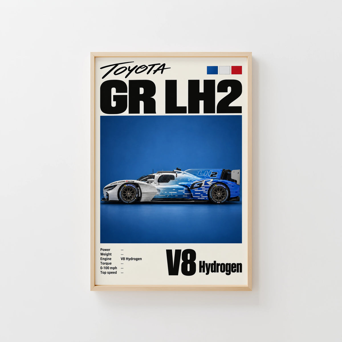 Vintage Toyota GR LH2 Print, Racing Car Wall Art