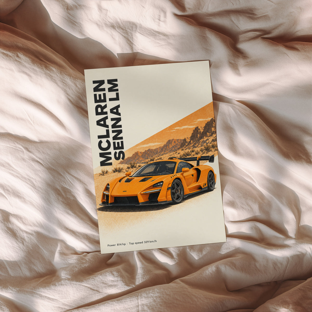 Vintage McLaren Senna LM Print, Supercar Wall Art