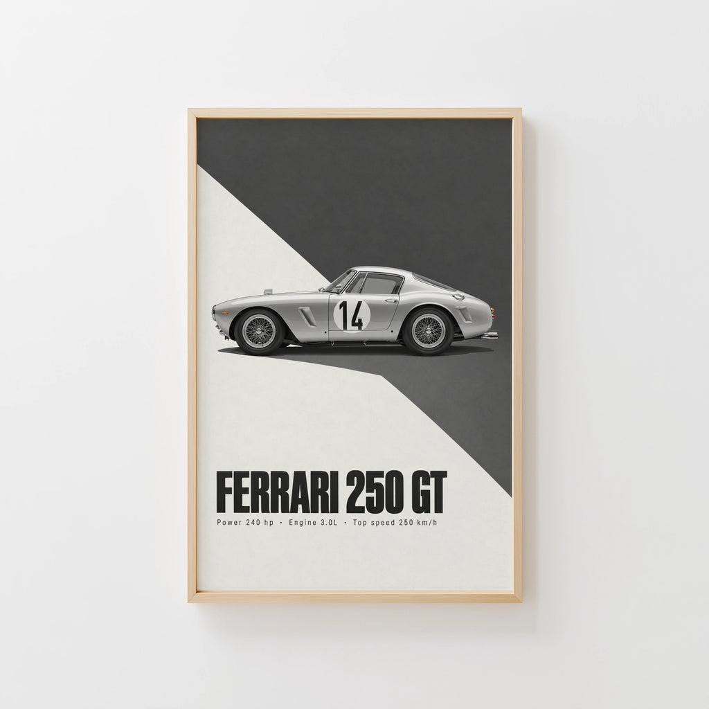Vintage Ferrari 250 GT Print, Car Poster, Wall Art
