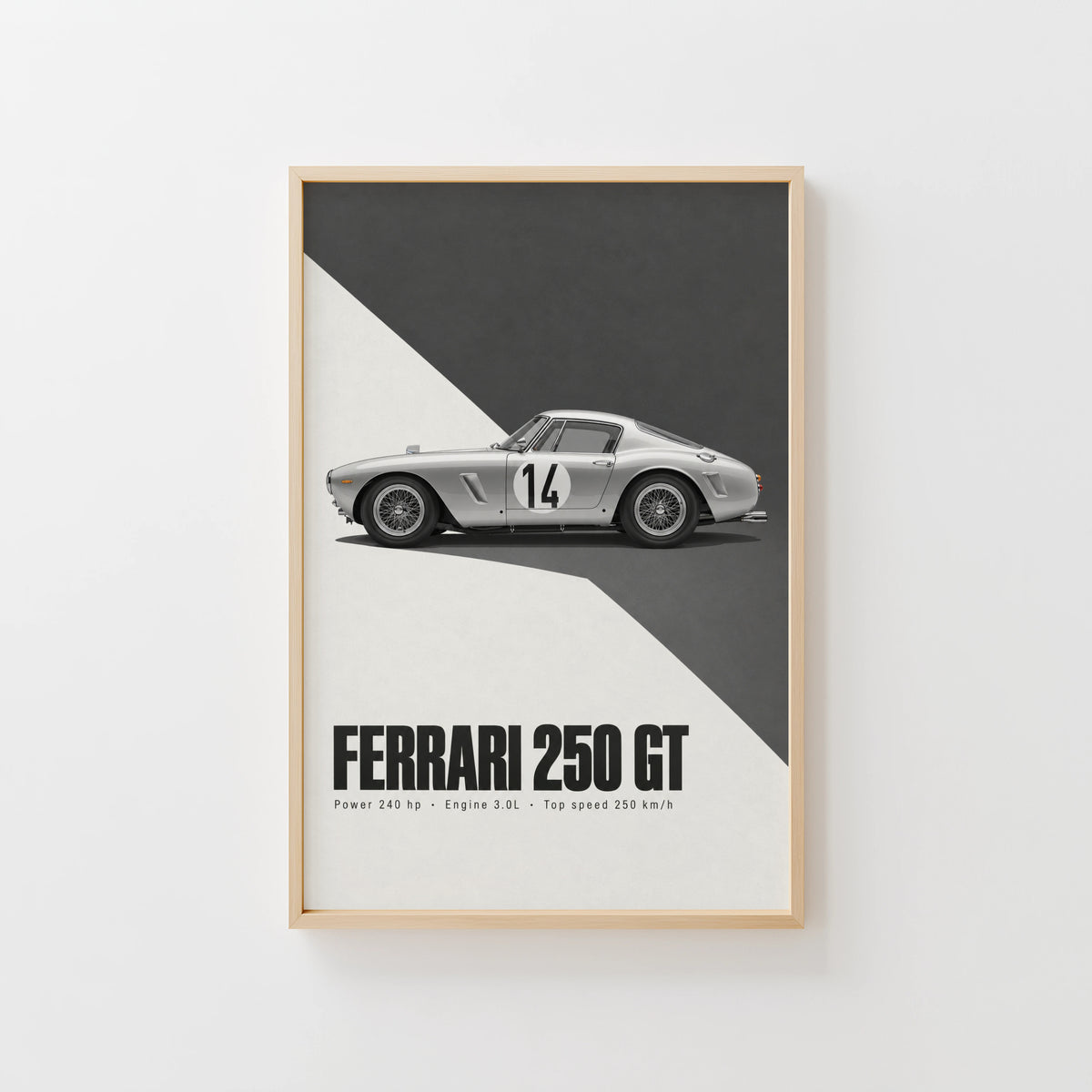 Vintage Ferrari 250 GT Print, Car Poster, Wall Art